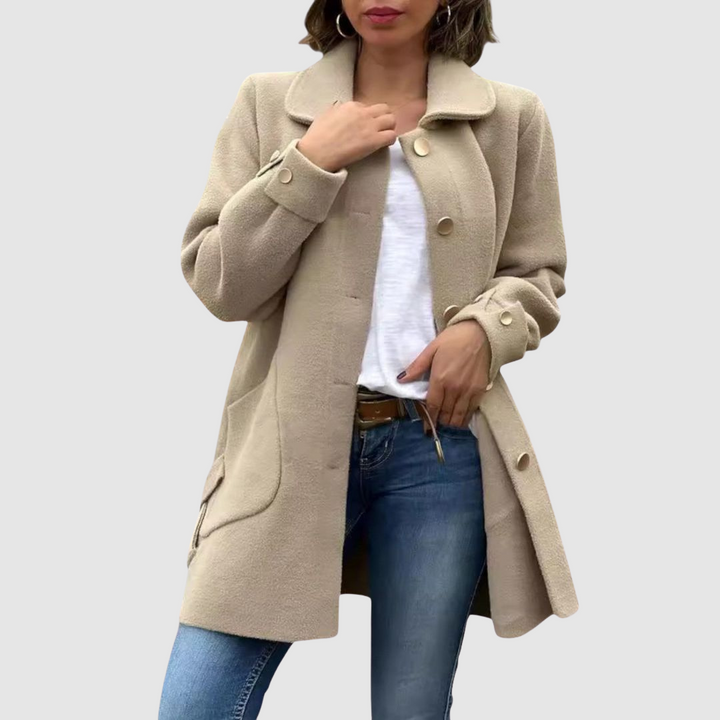 Martina - Klasičen oversized plašč s gumbi
