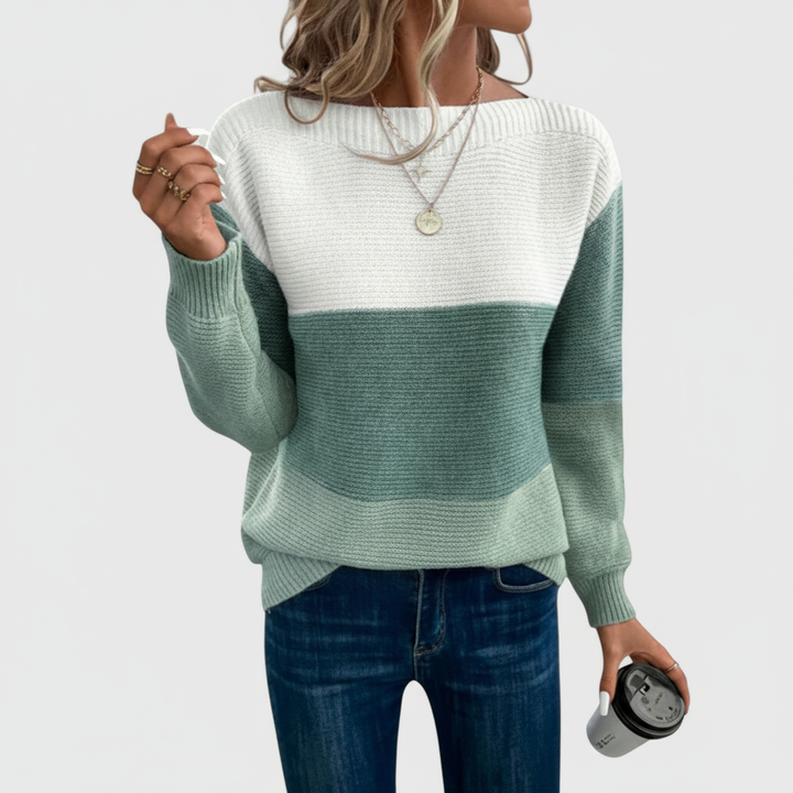 Marija - Trobojni Patchwork Pulover