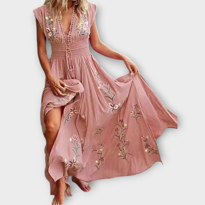 Felizia – Boho obleka s očarljivo vezenino