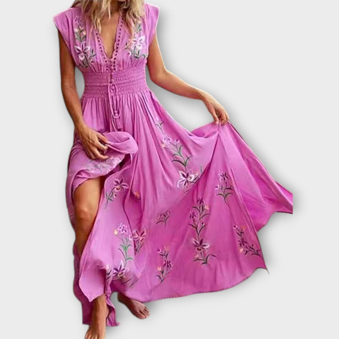 Felizia – Boho obleka s očarljivo vezenino