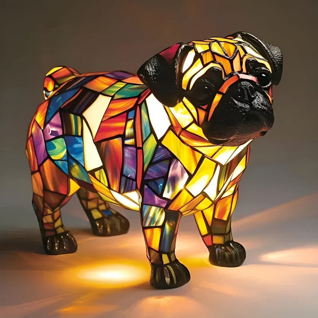 CãoPug - Vitraažlampa