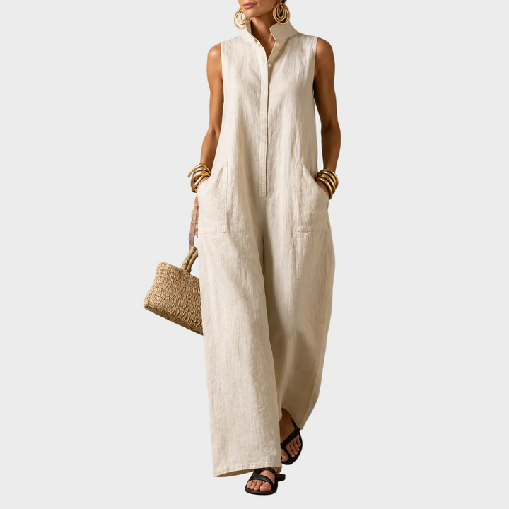 Sofia – Elegantna Lanena Maxi Obleka