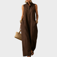 Sofia – Elegantna Lanena Maxi Obleka