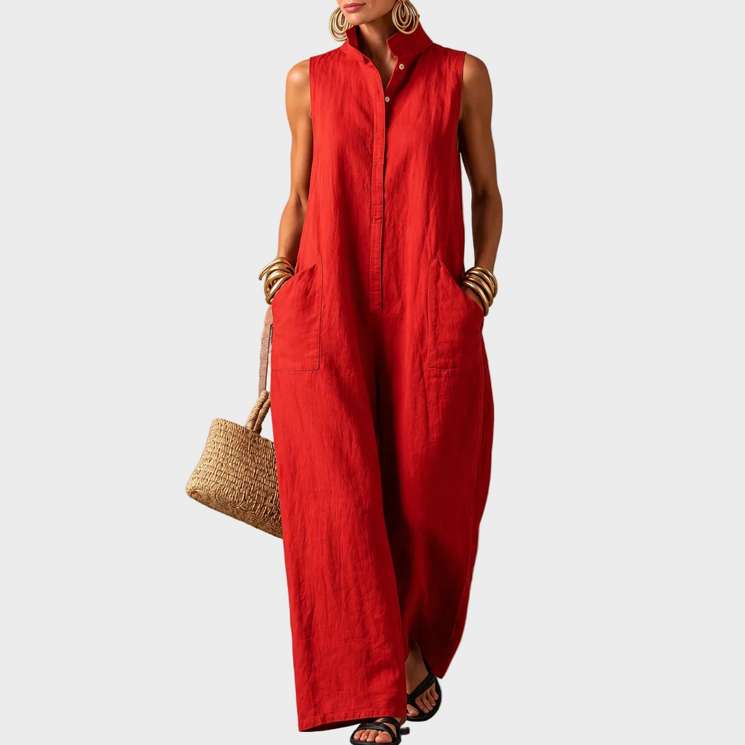Sofia – Elegantna Lanena Maxi Obleka