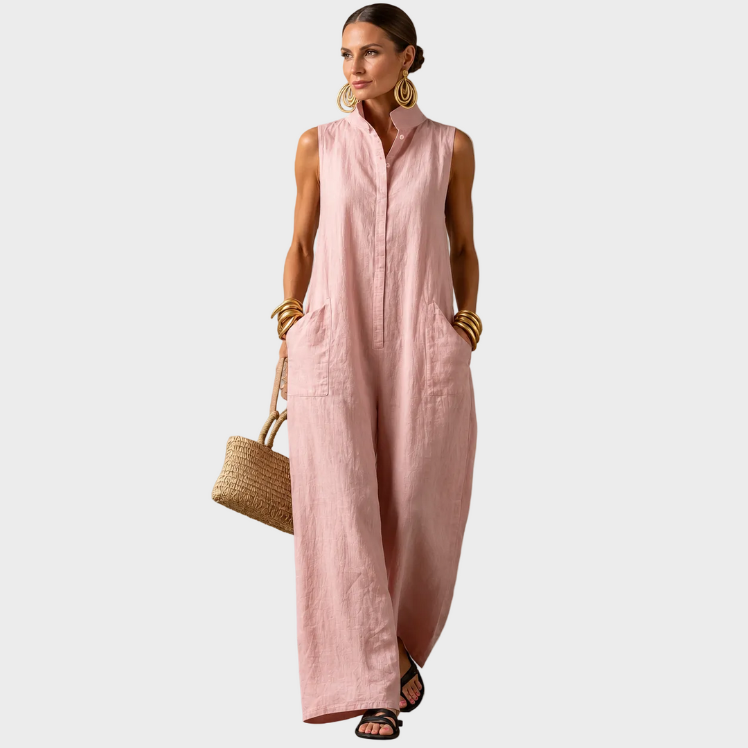 Sofia – Elegantna Lanena Maxi Obleka