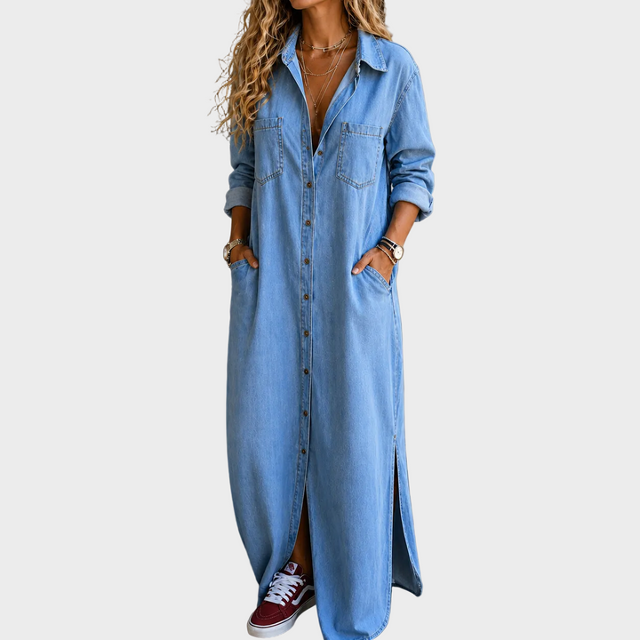 Valentina – Dolga Denim Obleka