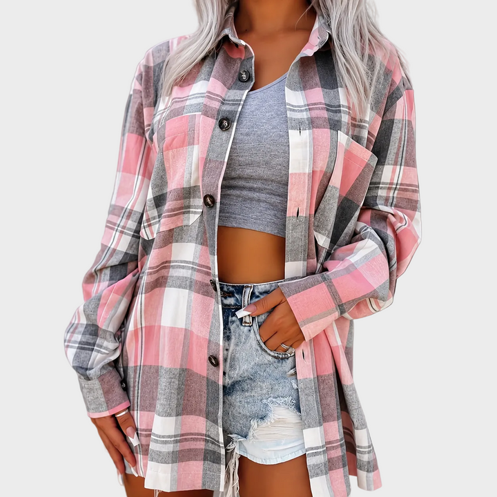 Nina – Karirasta Oversize Srajca