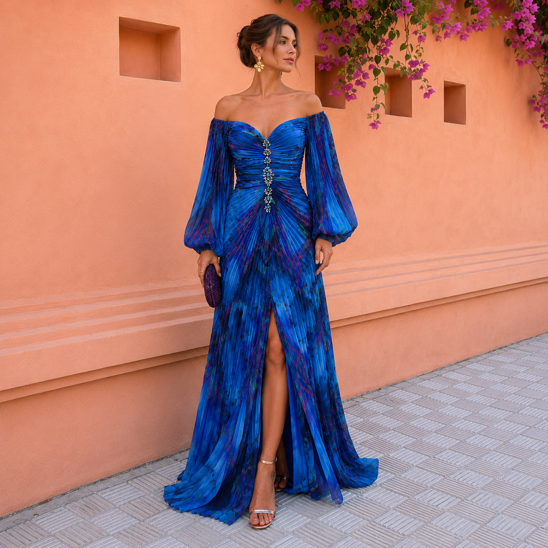 Viktorija – Elegantna Plisirana Obleka