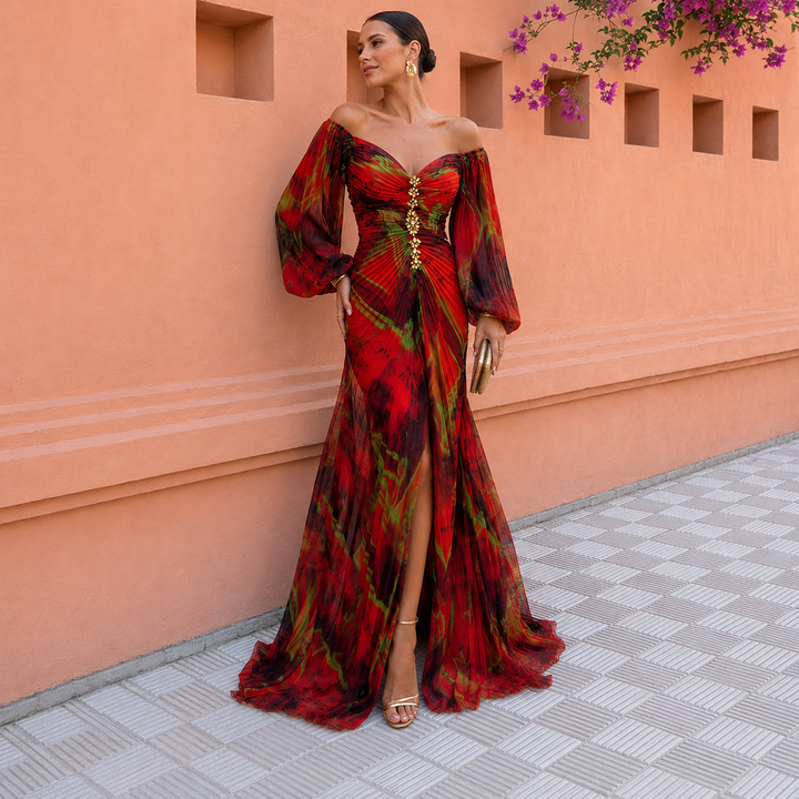 Viktorija – Elegantna Plisirana Obleka