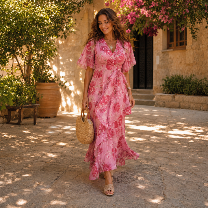 Maja – Elegantna Cvetlična Maxi Obleka
