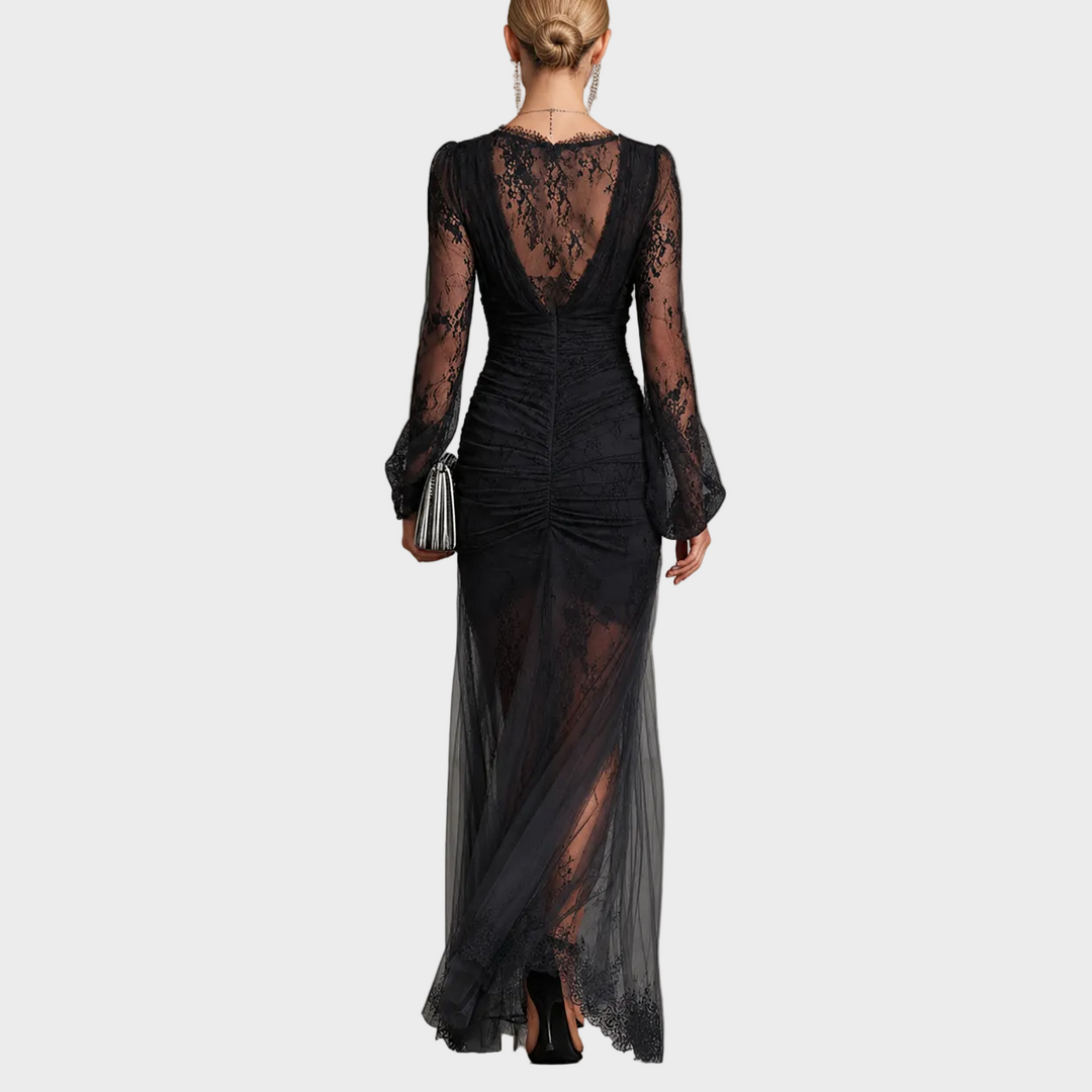 Valerija – Elegantna Čipkasta Večerna Obleka