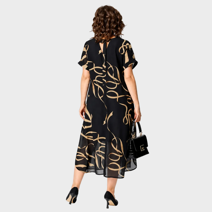 Elena – Elegantna Obleka Z Modernim Vzorcem