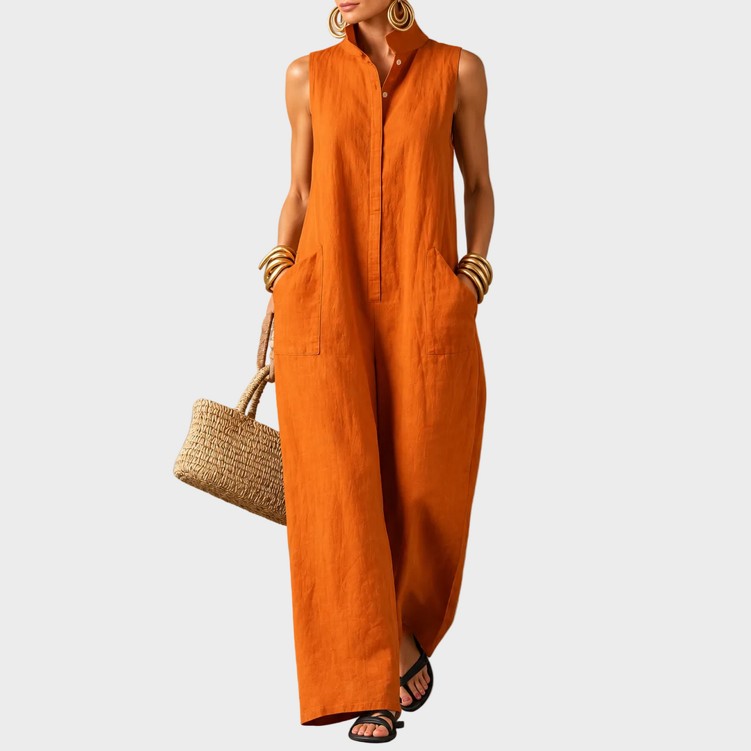 Sofia – Elegantna Lanena Maxi Obleka