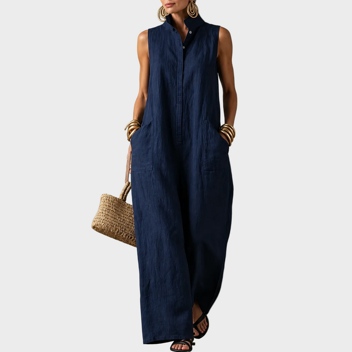 Sofia – Elegantna Lanena Maxi Obleka