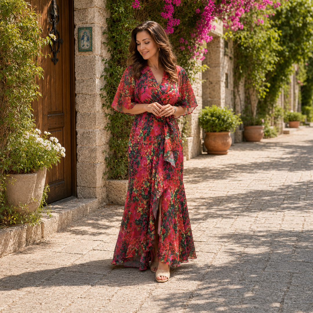 Maja – Elegantna Cvetlična Maxi Obleka