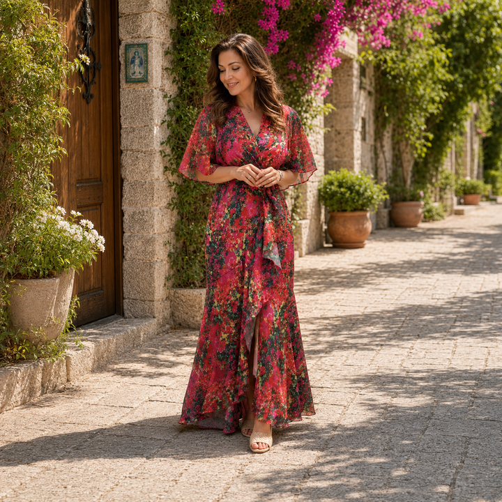 Maja – Elegantna Cvetlična Maxi Obleka