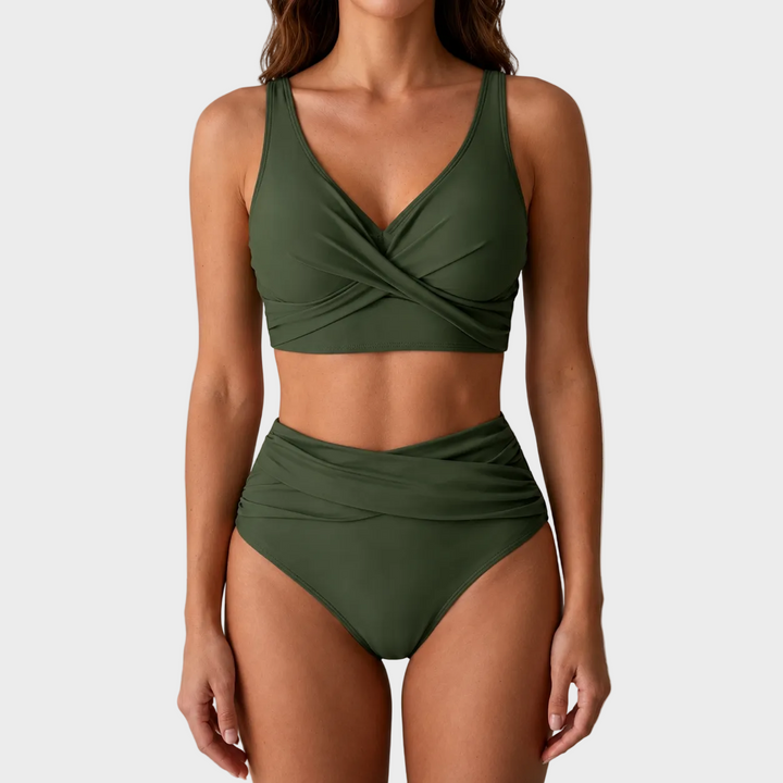 Eva – Eleganten Bikini z Visokim Pasom