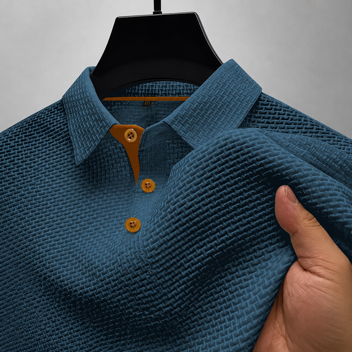 Luka – Elegantna Teksturirana Polo Majica