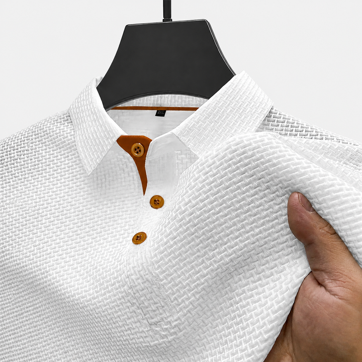 Luka – Elegantna Teksturirana Polo Majica