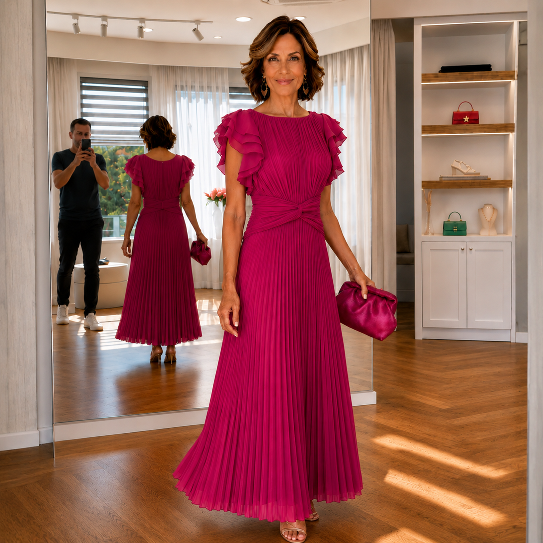 Larisa – Elegantna Plisirana Obleka