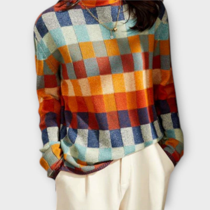 Erika – Pulover s patchwork vzorcem