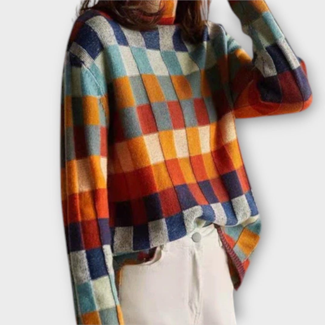 Erika – Pulover s patchwork vzorcem