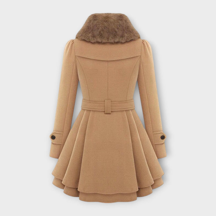 Emma - Eleganten plašč z umetnim krznom