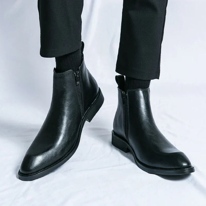 Nathan™ - Elegantne nahk Chelsea saapad tõmblukuga