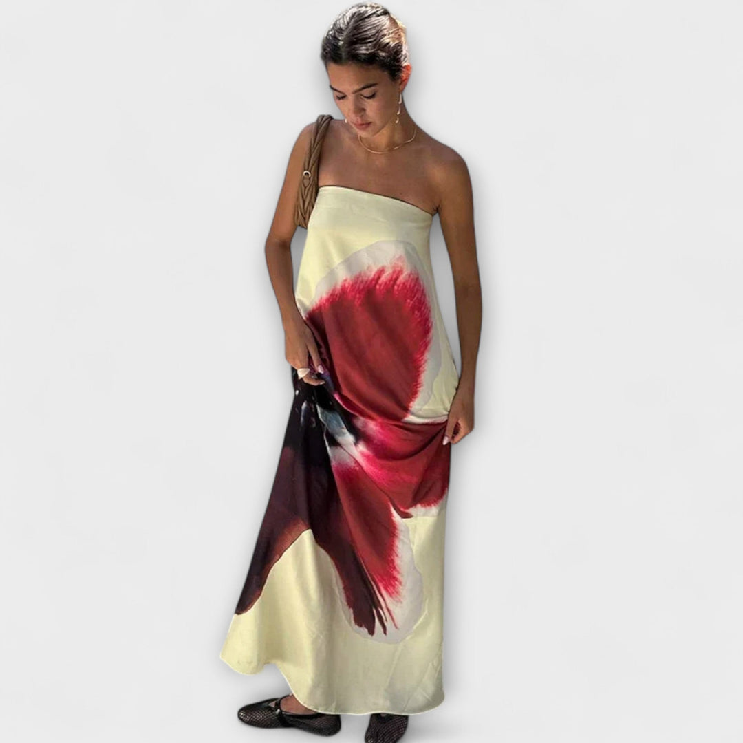 Šik off-shoulder brezramenske maxi obleke