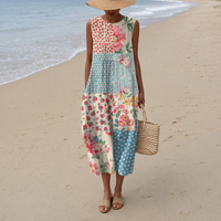 Anja – Patchwork Midi Obleka
