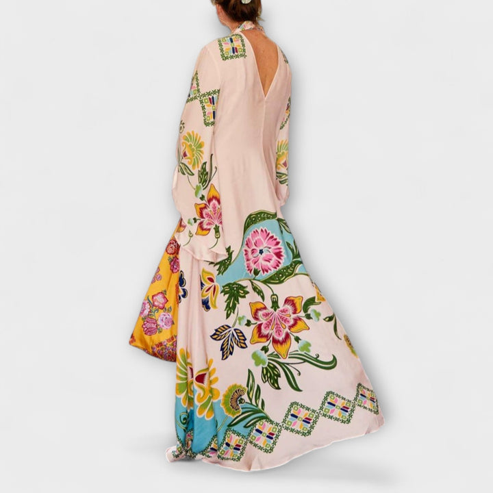 Lisa - Elegantne maxi obleke z cvetličnim potiskom in ohlapnim dizajnom