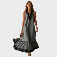 Amelia – Elegantna Lanena Dolga Obleka