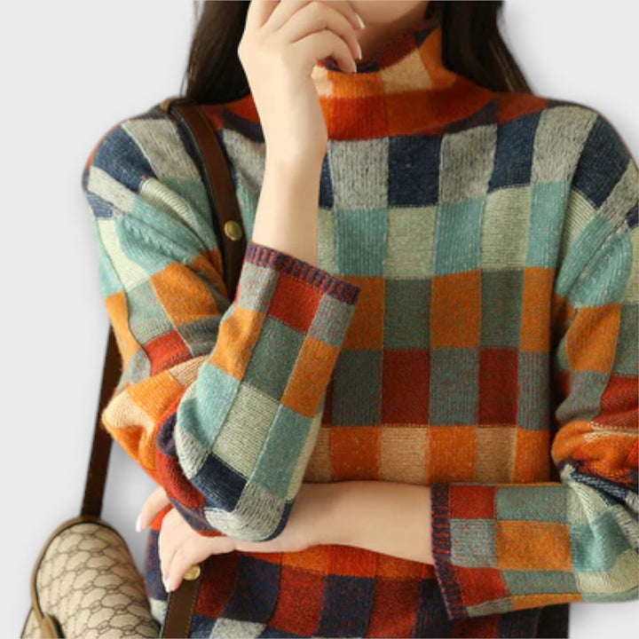 Erika – Pulover s patchwork vzorcem
