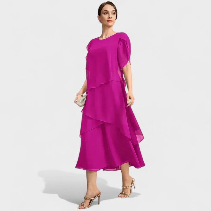Alia - Elegantna obleka z volani