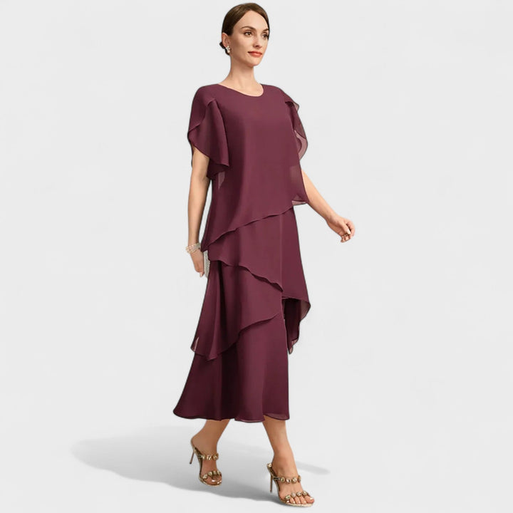 Alia - Elegantna obleka z volani